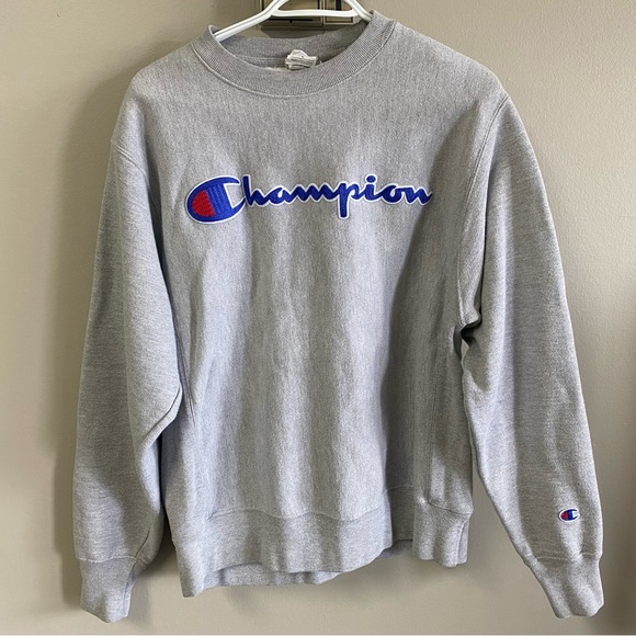 Lot of 2 Gray Champion Sweatshirt + Assorted Brand Hoodie Size M Men - Picture 2 of 7